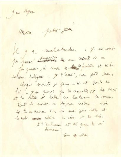 COCTEAU, Jean. Autograph letter signed.
L.A.S....