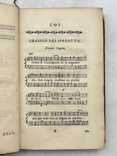 [FREEMASONRY]. Recueil de chansons, des Francs-Maçons....