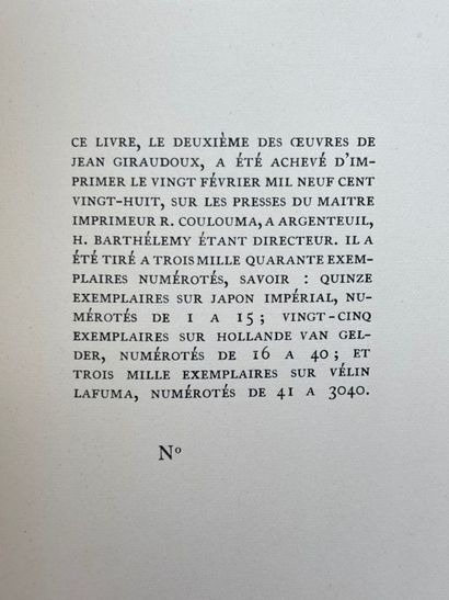 GIRAUDOUX, Jean. 4 novels, including on Japon...