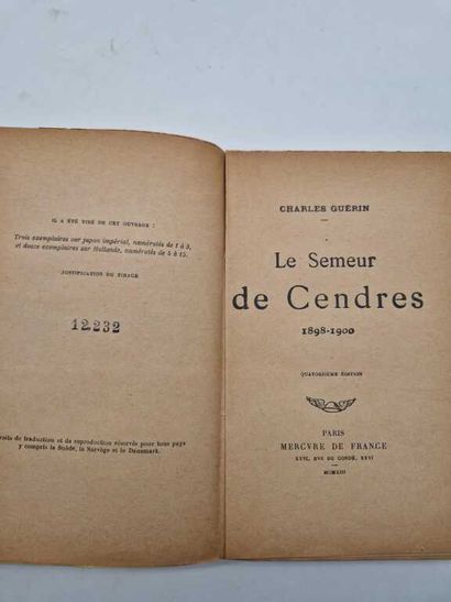 GUERIN, Charles. The Sower of Ashes.

Paris,...
