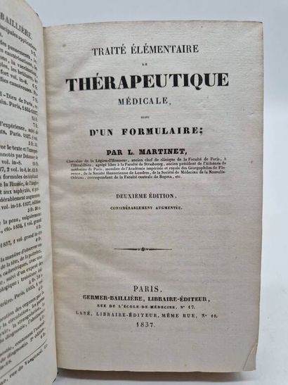 MARTINET, Louis. Traité Elémentaire de Thérapeutique...