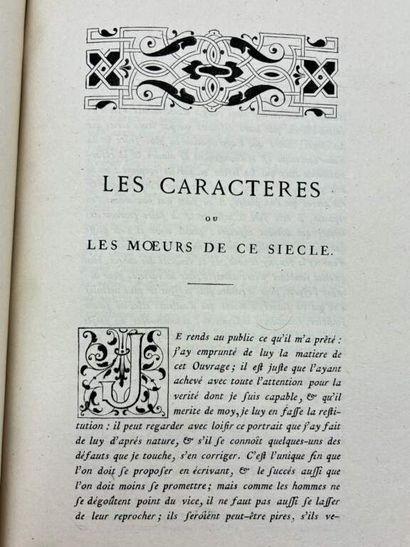 LA BRUYÈRE, Jean de. Les Caractères ou Les...