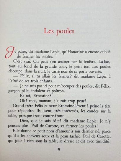 RENARD, Jules et POULBOT. Poil de carotte.

Edité...