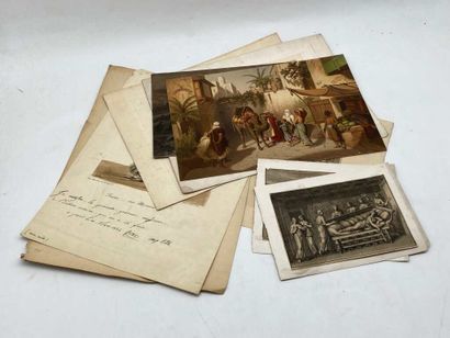 [ESTAMPES]. 9 prints, one signed - Militaria,...