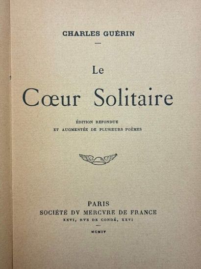 GUÉRIN, Charles. Réunion de trois volumes...
