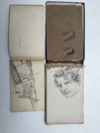 FRENCH ECOLE (19th century). Two notebooks...