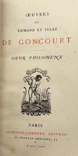 GONCOURT, Edmond et Jules de. 5 novels by...