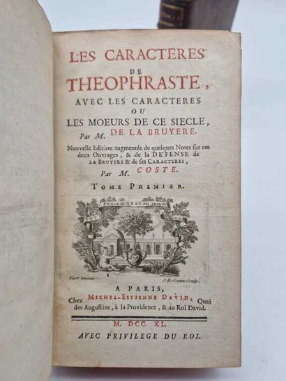 LA BRUYERE, Jean de. Les Caractères de Théophraste,...