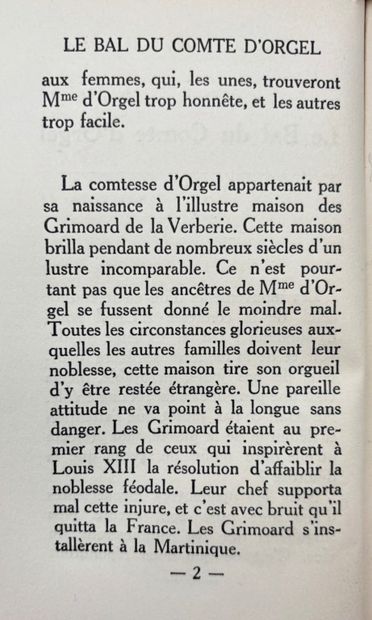 RADIGUET, Raymond. Le Bal du comte d'Orgel.
Edité...