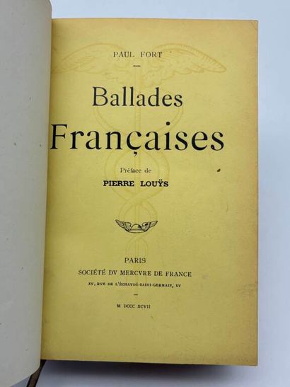 FORT, Paul. Ballades françaises.
Paris, Société...