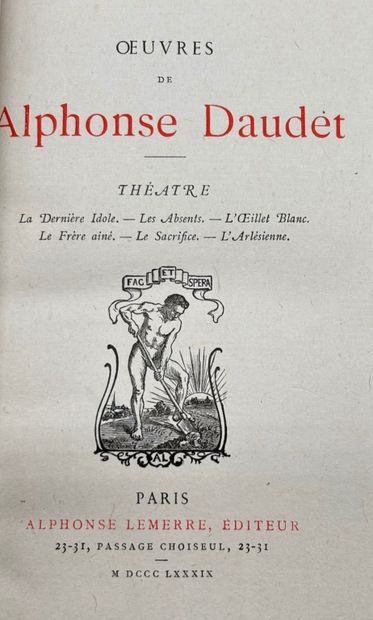 DAUDET, Alphonse. 7 novels and plays by Alphonse...