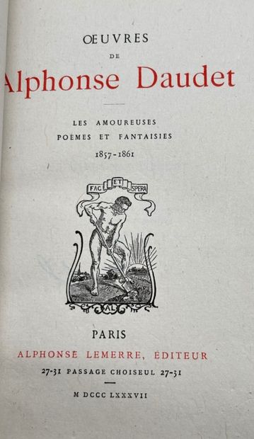 DAUDET, Alphonse. 7 novels and plays by Alphonse...
