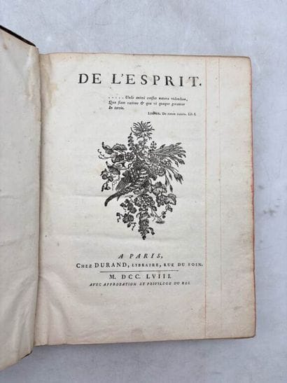 HELVÉTIUS, Claude-Adrien. De l'esprit.

Edité...