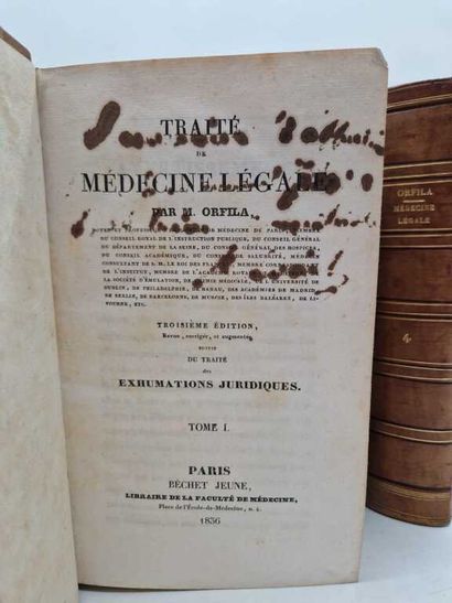 ORFILA, Mathieu. Leçons de Médecine Légale.
Paris,...