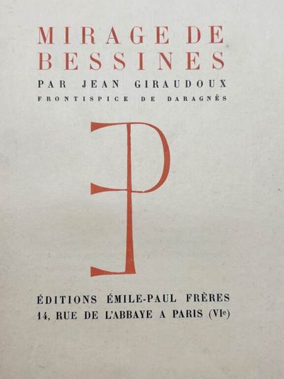GIRAUDOUX, Jean. Mirage de Bessines.
Published...