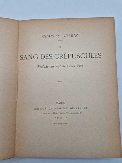 GUERIN, Charles. Le Sang des Crépuscules....