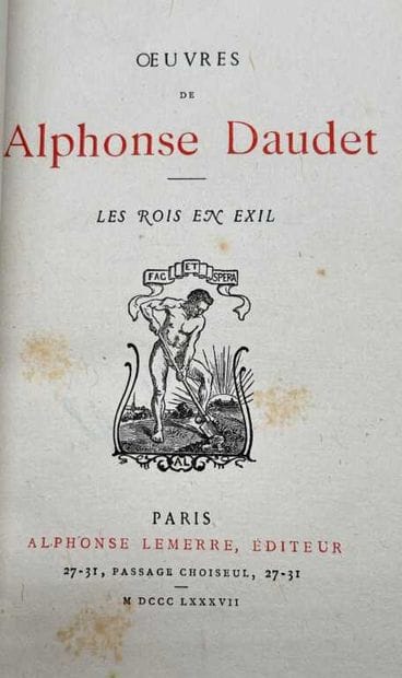 DAUDET, Alphonse. 7 novels and plays by Alphonse...