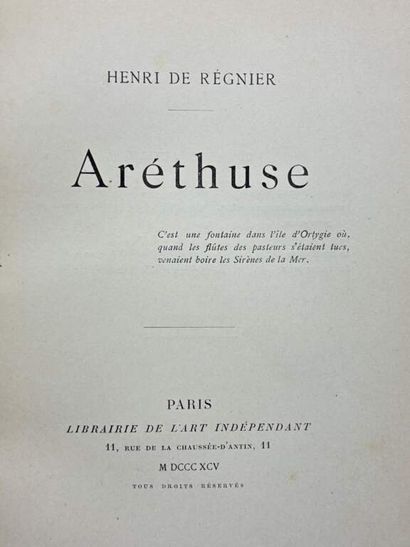 RÉGNIER, Henri de. Aréthuse.

Paris, Librairie...