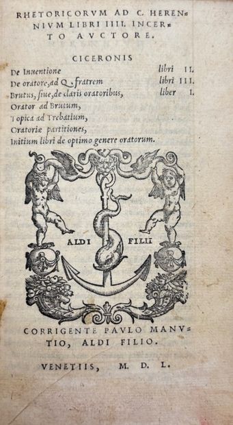 CICERON, Marcus Tullius Cicero dit. Rhetoricum...