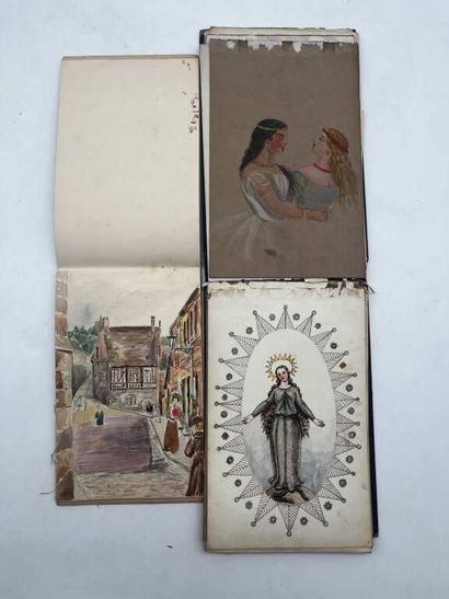 FRENCH ECOLE (19th century). Two notebooks...