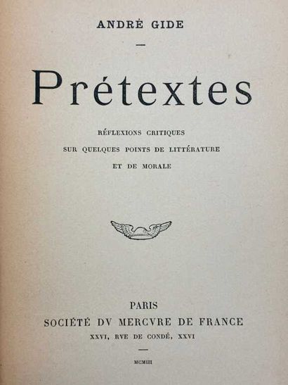 EAS at Charles Guérin

GIDE, André. Prétextes...