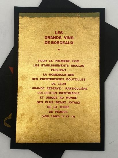 [OENOLOGIE - NICOLAS]. Liste des grands vins...
