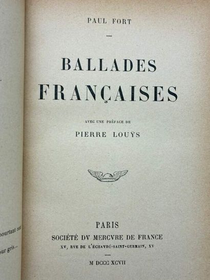 FORT, Paul. Ballades françaises.
Paris, Société...