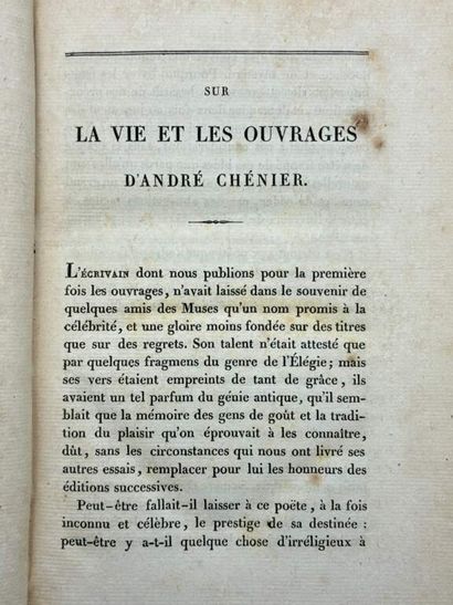 CHÉNIER, André de. Oeuvres complètes.
Published...