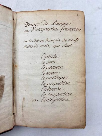[GRAMMAIRE]. Traité de langue et d'orthographe...