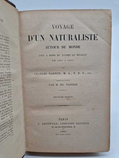 DARWIN, Charles. Voyage d'un Naturaliste...