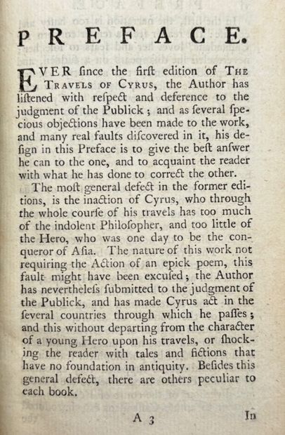 RAMSAY, Andrew Michael. Travels of Cyrus....