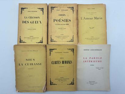 [POÉSIE]. Ensemble de six recueils du XIXe...