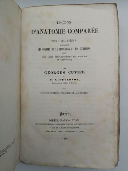 CUVIER, Georges. Leçons d'anatomie comparée...Recueillies...