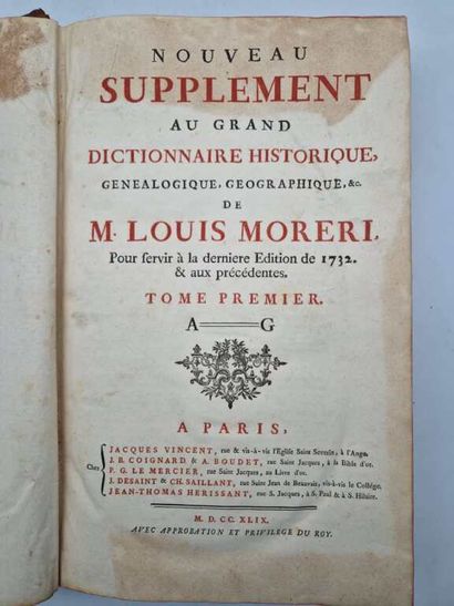 MORERI, Louis. Le Grand Dictionnaire Historique,...