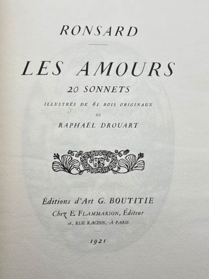 RONSARD, Pierre de. Les Amours.
Edité à Paris...