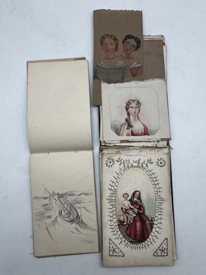 FRENCH ECOLE (19th century). Two notebooks...
