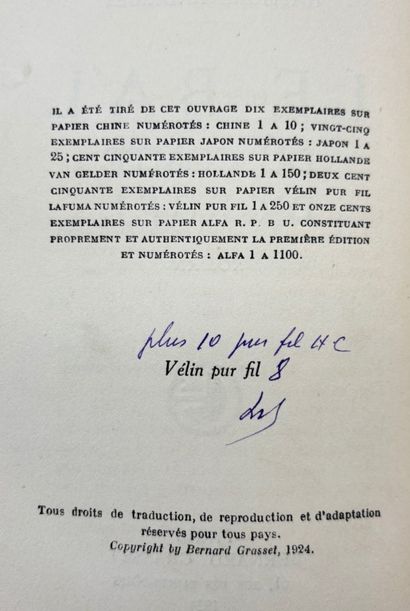 RADIGUET, Raymond. Le Bal du comte d'Orgel.
Edité...