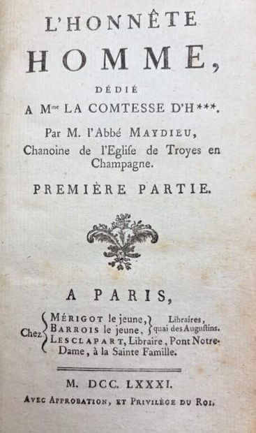 MAYDIEU, Jean. L'Honnête homme.

Edité à...