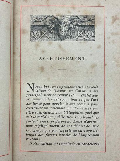 LONGUS. Daphnis et Chloé. Traduction d'Amyot.
Edité...