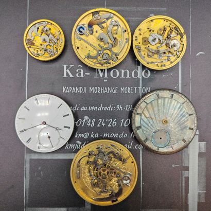 Set of six mechanical striking movements,...