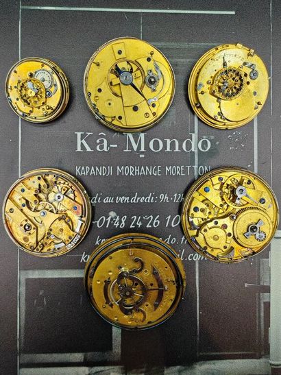 Set of six mechanical striking movements,...