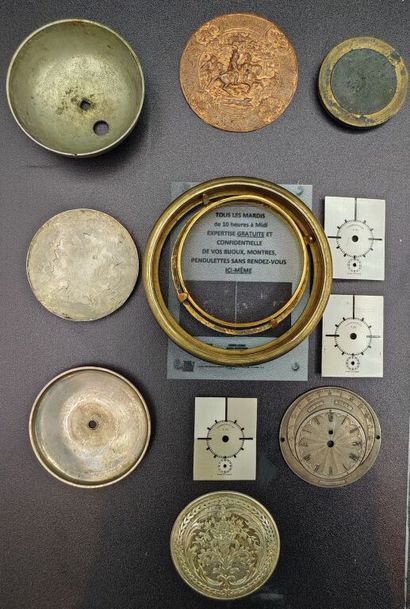Pièces détachées de montres anciennes, cadran,...
