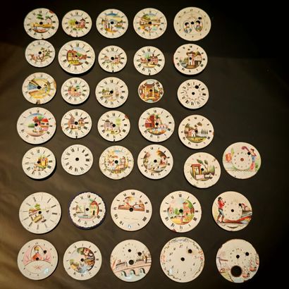 Lot de 36 cadrans des XVIII et XIXème siècle,...