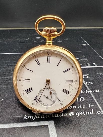 Anonymous. Yellow gold 750‰ pocket regulator,...