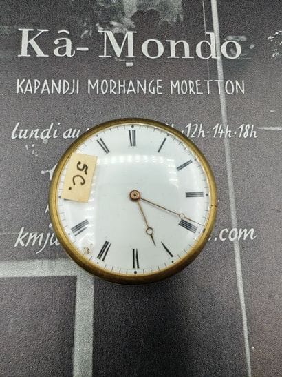 Pocket watch without stem, bow or crown,...