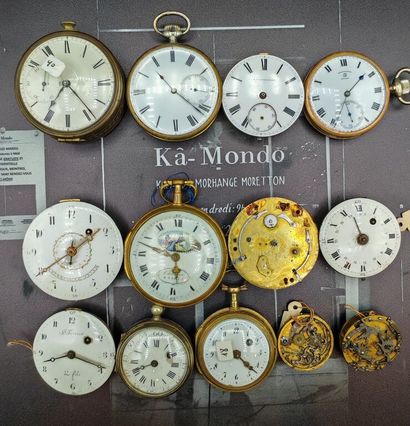 Ensemble de treize montres de poche et de...