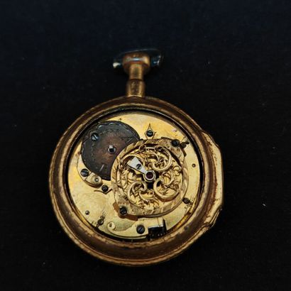 Onion pocket watch in gilded metal (back...