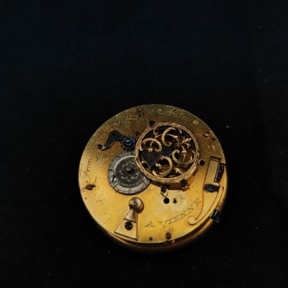 Mechanical movement, domed white enameled...
