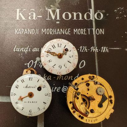 Ensemble de trois mouvements mécaniques,...