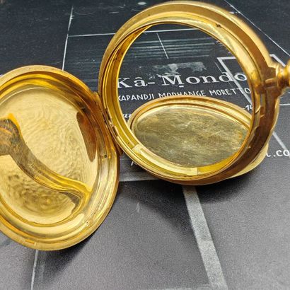 Yellow gold 750‰ savonnette-type pocket chronograph...